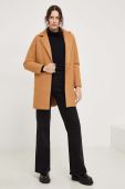 Пальто Answear Lab жіночий колір коричневий перехідний двобортний (3630795)