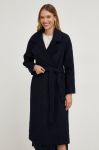 Пальто з вовною Answear Lab колір синій перехідний Пальто з вовною Answear Lab колір синій перехідний