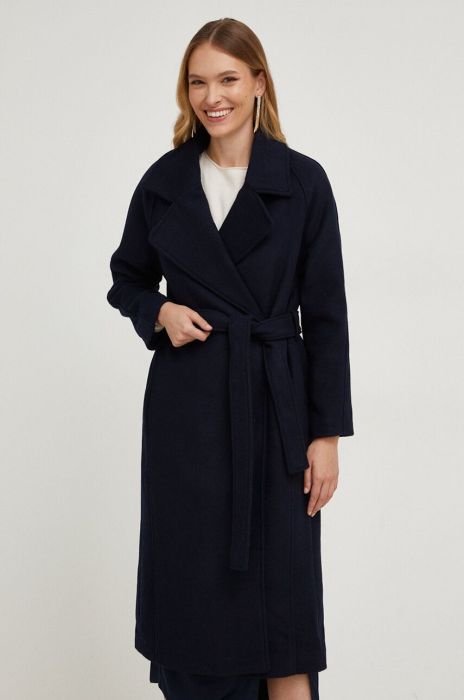 Пальто з вовною Answear Lab колір синій перехідний Пальто з вовною Answear Lab колір синій перехідний