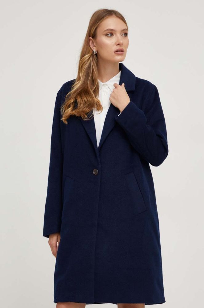 Пальто з домішкою вовни Answear Lab колір синій перехідний
