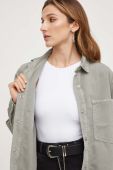 Джинсова куртка Answear Lab жіноча колір зелений перехідна