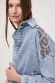Джинсова куртка Answear Lab жіноча перехідна oversize колір блакитний (3426730)