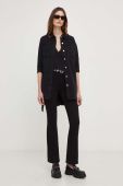 Джинсова куртка Answear Lab жіноча колір чорний перехідна oversize (3417291)