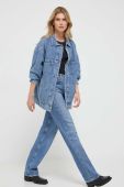 Джинсова куртка Answear Lab Premium Jeans жіноча перехідна oversize колір блакитний