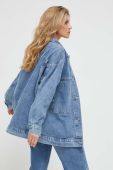 Джинсова куртка Answear Lab Premium Jeans жіноча перехідна oversize колір блакитний