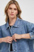 Джинсова куртка Answear Lab Premium Jeans жіноча перехідна oversize колір блакитний