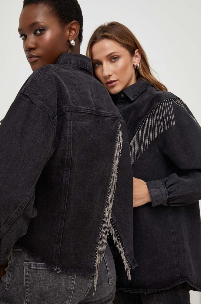 Джинсова куртка Answear Lab X Лімітована колекція NO SHAME жіноча колір чорний перехідна oversize (3539191)