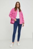Джинсова куртка Answear Lab жіноча колір рожевий перехідна