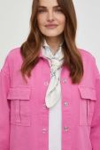 Джинсова куртка Answear Lab жіноча колір рожевий перехідна