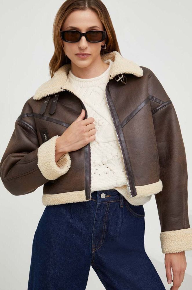 Куртка Answear Lab жіноча колір коричневий перехідна (3548400)