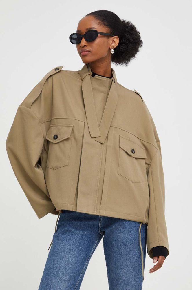 Куртка Answear Lab жіноча колір зелений перехідна oversize (3630824)