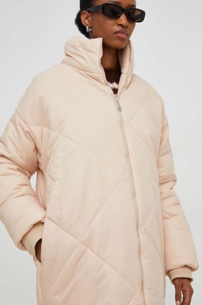Куртка Lab жіноча колір бежевий зимова oversize (3648985) фото 5