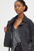 Джинсова куртка Answear Lab жіноча колір чорний перехідна (3657992)