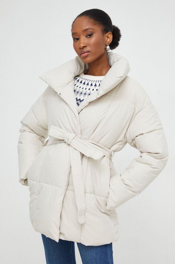Куртка Answear Lab жіноча колір бежевий зимова (3679890)