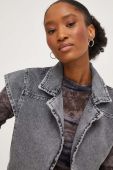 Джинсовий жилет Answear Lab жіноча колір сірий перехідна oversize
