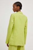 Піджак з льоном Answear Lab колір зелений однобортний однотонна