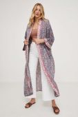 Шовкове кімоно Answear Lab oversize візерунок колір блакитний (3363951)
