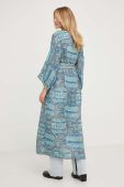 Шовкове кімоно Answear Lab колір бірюзовий без застібки візерунок