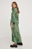 Шовкове кімоно Answear Lab колір зелений візерунок