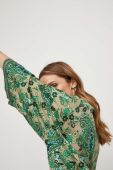 Шовкове кімоно Answear Lab колір зелений візерунок