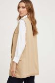 Жилетка з домішкою льону Answear Lab колір бежевий однобортний