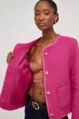 Піджак з вовною Answear Lab колір рожевий однобортний однотонна