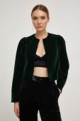 Піджак Answear Lab колір зелений без застібки однотонна