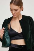 Піджак Answear Lab колір зелений без застібки однотонна