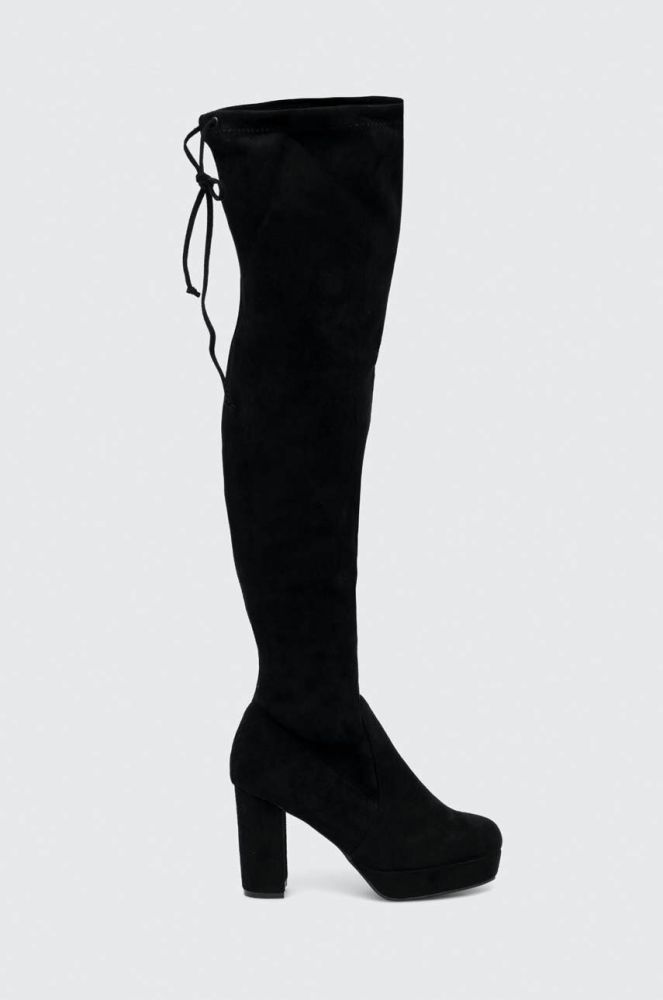 Замшеві чоботи Answear Lab жіночі колір чорний каблук блок