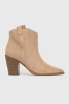 Черевики Answear Lab жіночі колір бежевий каблук блок (3508824) Черевики Answear Lab жіночі колір бежевий каблук блок (3508824)