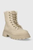 Черевики Answear Lab жіночі колір бежевий на плоскому ходу утеплене