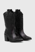 Шкіряні черевики Answear Lab колір чорний каблук блок Шкіряні черевики Answear Lab колір чорний каблук блок