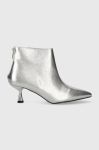 Черевики Answear Lab жіночі колір срібний каблук блок Черевики Answear Lab жіночі колір срібний каблук блок