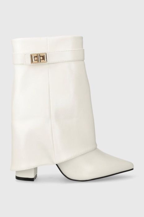 Черевики Answear Lab колір бежевий каблук блок Черевики Answear Lab колір бежевий каблук блок