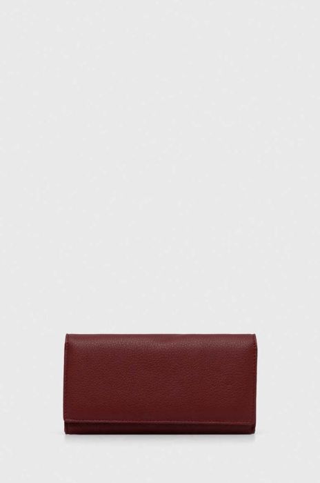 Шкіряний гаманець Answear Lab жіночий колір бордовий