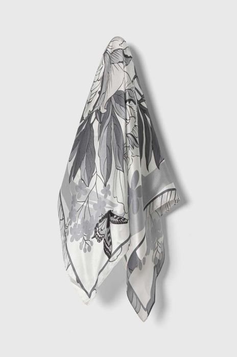 Шовкова хустка на шию Answear Lab колір сірий візерунок (3405344)