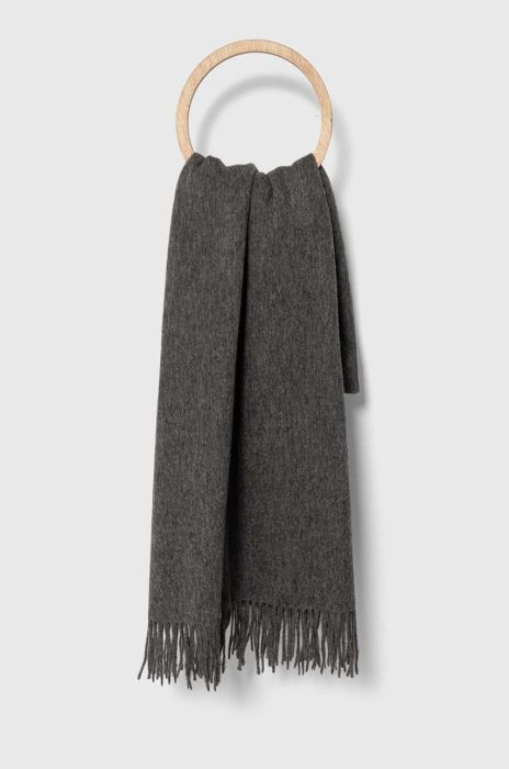 Вовняний шарф Answear Lab колір сірий однотонний