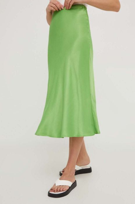 Спідниця Answear Lab колір зелений midi пряма (3323281) Спідниця Answear Lab колір зелений midi пряма (3323281)