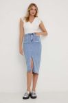 Джинсова спідниця Answear Lab midi пряма колір блакитний (3326267) Джинсова спідниця Answear Lab midi пряма колір блакитний (3326267)