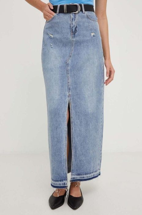 Джинсова спідниця Answear Lab maxi пряма колір блакитний (3320598)