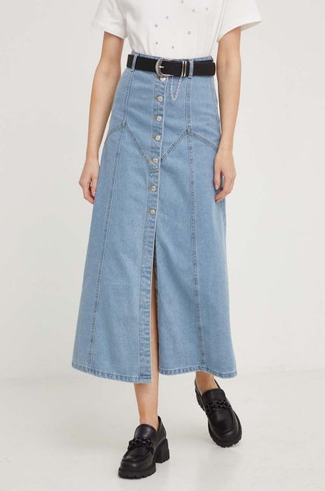Джинсова спідниця Answear Lab maxi пряма колір блакитний (3354910)