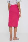 Льняна спідниця Answear Lab колір рожевий midi пряма