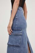 Джинсова спідниця Answear Lab midi пряма колір блакитний (3370930)