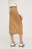 Джинсова спідниця Answear Lab колір бежевий midi пряма