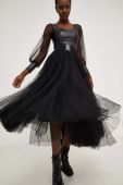 Спідниця Answear Lab X Лімітована колекція NO SHAME колір чорний maxi розкльошена (3433052)