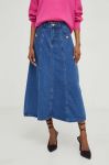 Джинсова спідниця Answear Lab midi розкльошена колір блакитний (3452241) Джинсова спідниця Answear Lab midi розкльошена колір блакитний (3452241)
