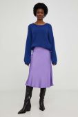 Спідниця Answear Lab колір фіолетовий midi пряма