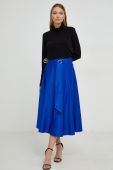 Спідниця Answear Lab midi розкльошена колір блакитний (3646008)