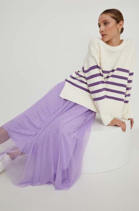 Спідниця Answear Lab колір фіолетовий maxi розкльошена