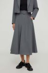 Спідниця Answear Lab колір сірий midi розкльошена (3611270) Спідниця Answear Lab колір сірий midi розкльошена (3611270)